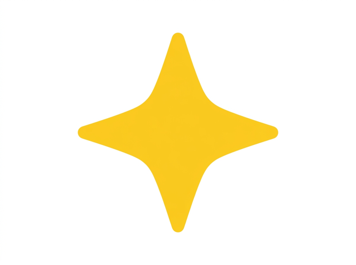 A saffron four-point star cut from a circle.